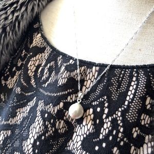 10mm Shell Pearl Necklace 925 Sterling silver 18”